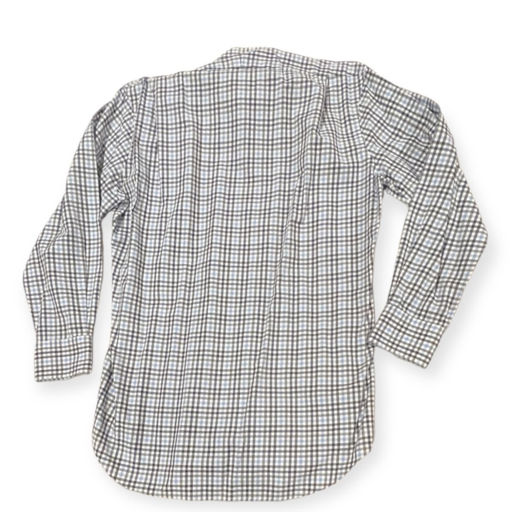 Peter‎ Millar Men's Medium Black Light Blue Plaid Button Down Long Sleeve Shirt - Picture 10 of 10